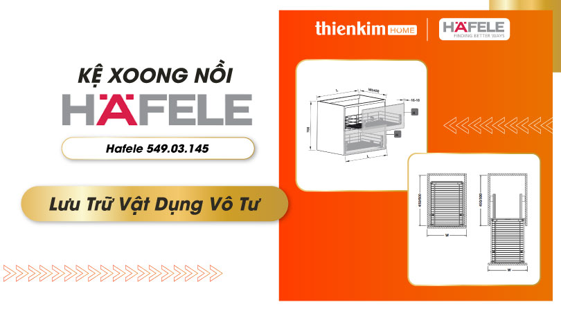 Lưu trữ vật dụng vô tư Kệ xoong nồi Hafele 549.03.145